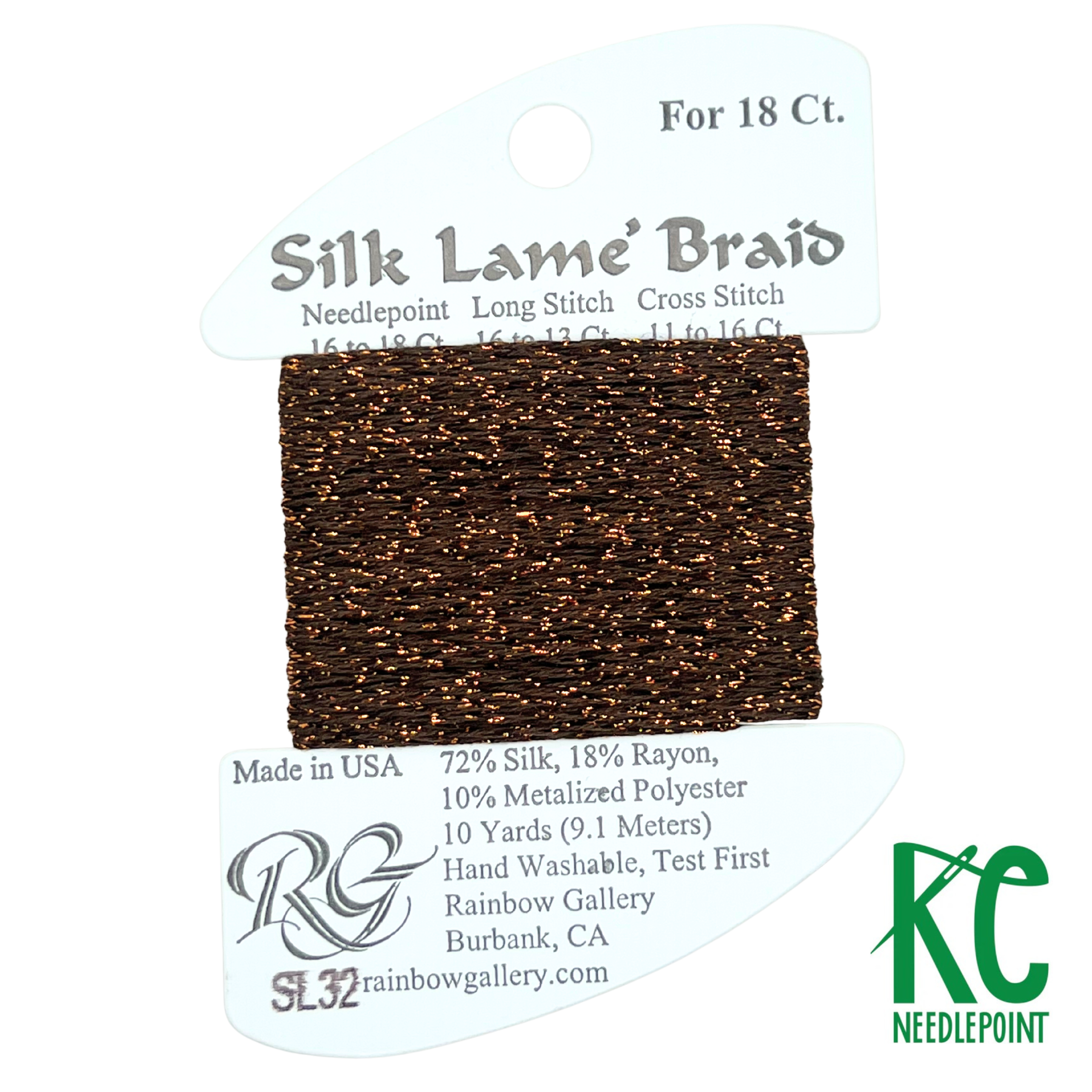 Silk Lamé Braid SL32 Coffee - KC Needlepoint