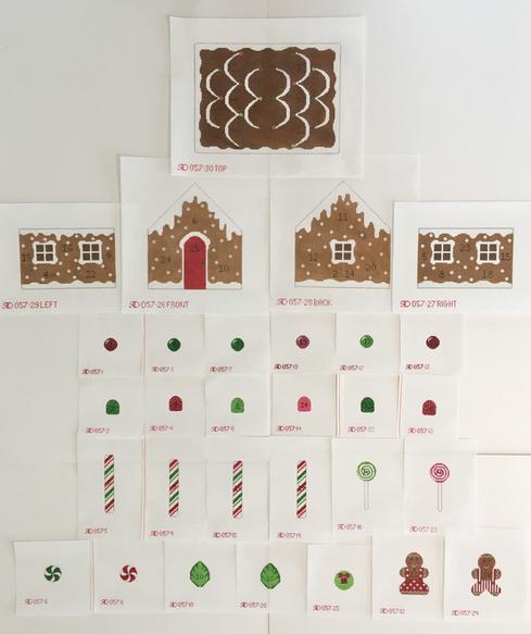 Gingerbread Advent Calendar Canvases - KC Needlepoint