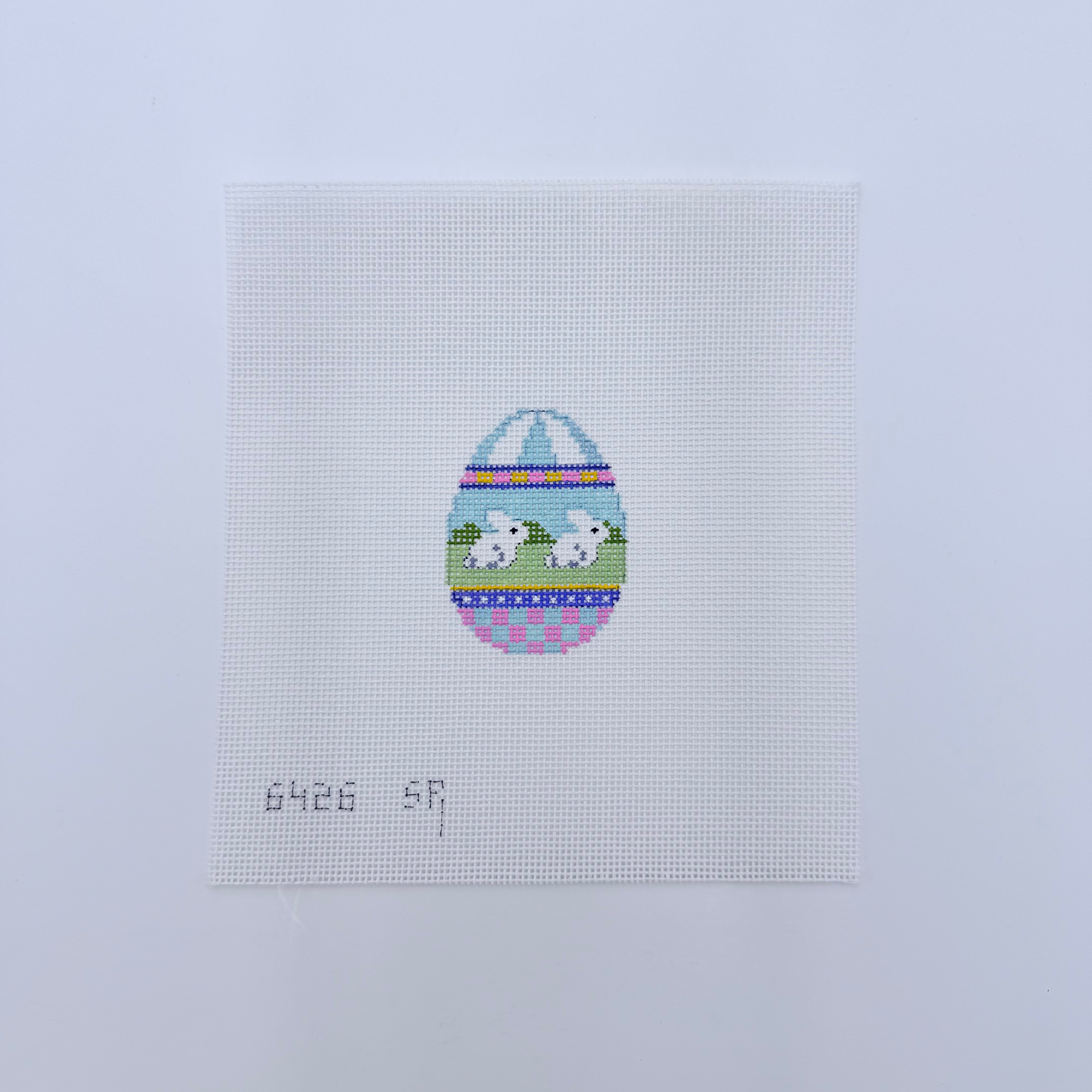 Bunny Duo Mini Egg Canvas - KC Needlepoint