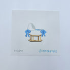 Blue Baby Bassinet with Bows Canvas - KC Needlepoint