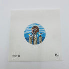 Different Feathers Round Canvas - KC Needlepoint