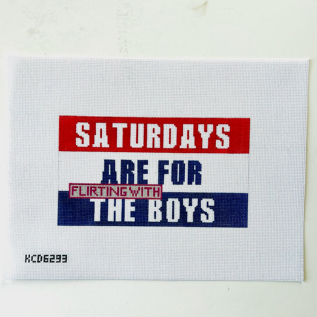 Saturdays are for the Boys Acrylic Purse Canvas - KC Needlepoint