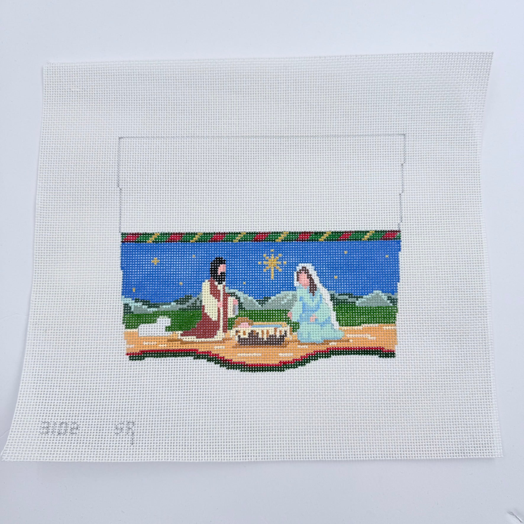 Nativity Stocking Topper Canvas - KC Needlepoint