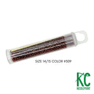 Size 14/15 Seed Beads 309 Dark Golden Red - KC Needlepoint