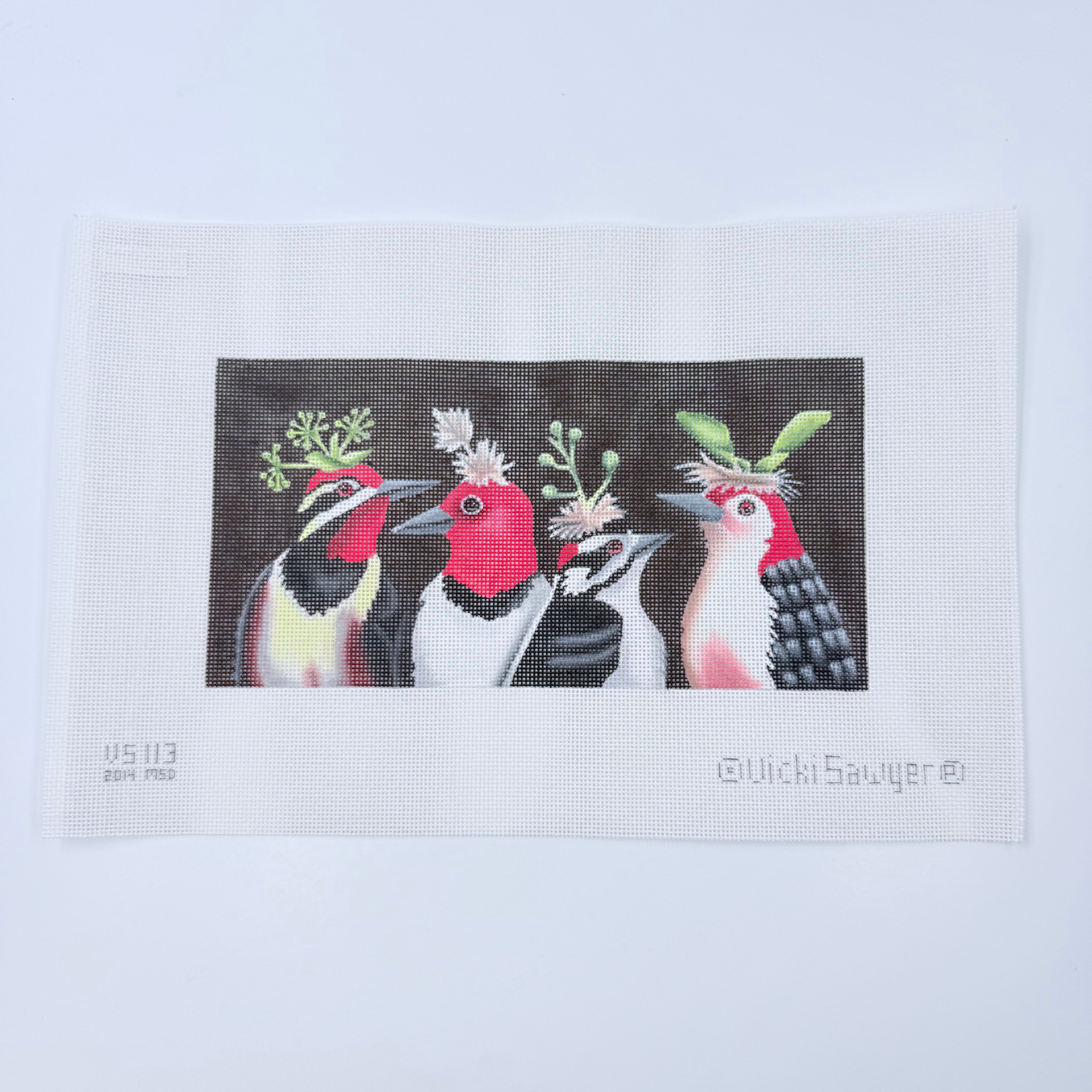 Woodpecker's Night Out Needlepoint Canvas - KC Needlepoint