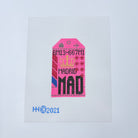 Madrid Vintage Travel Tag Canvas - KC Needlepoint