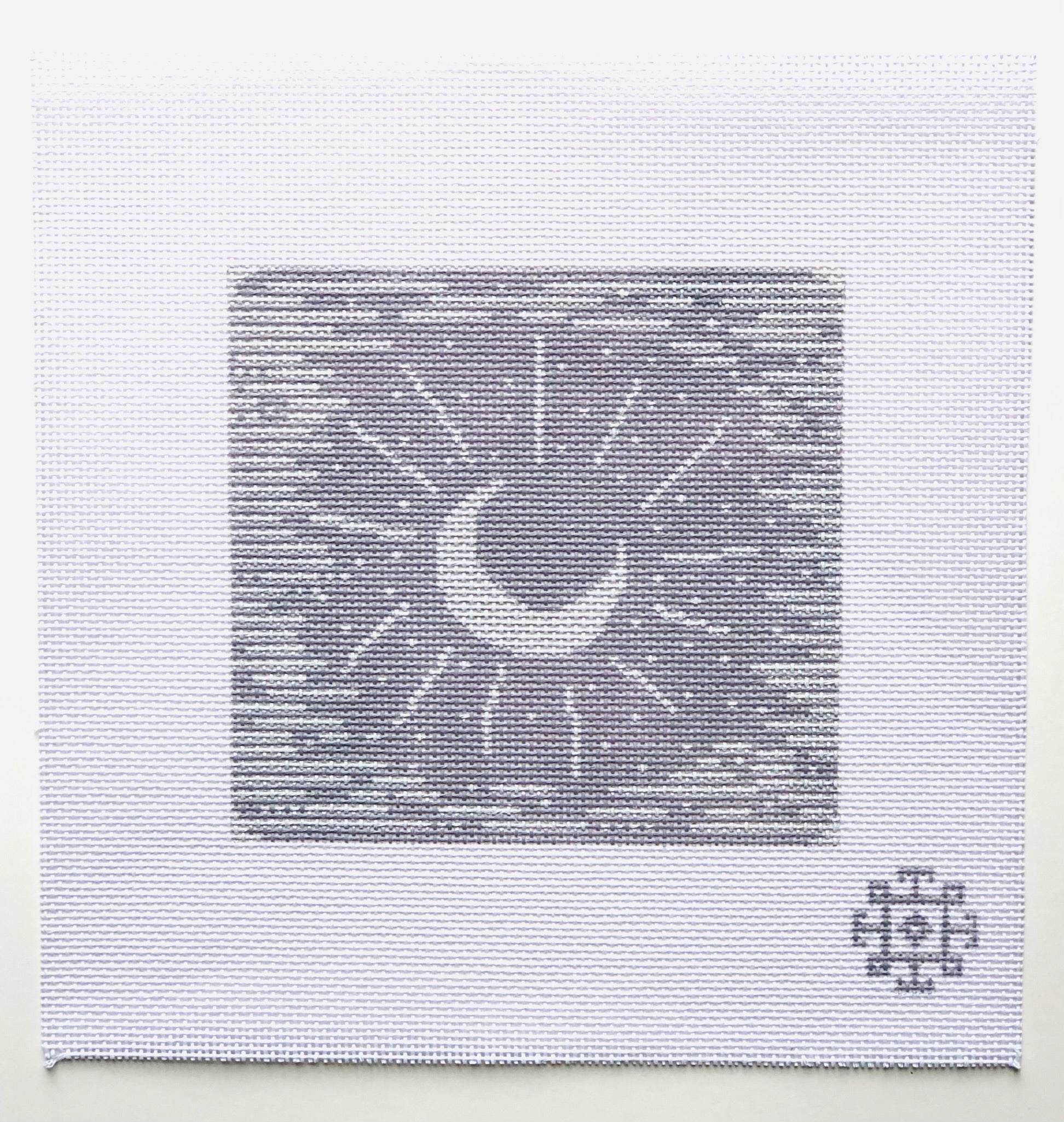 Gray and White Moon Pillow Canvas - KC Needlepoint