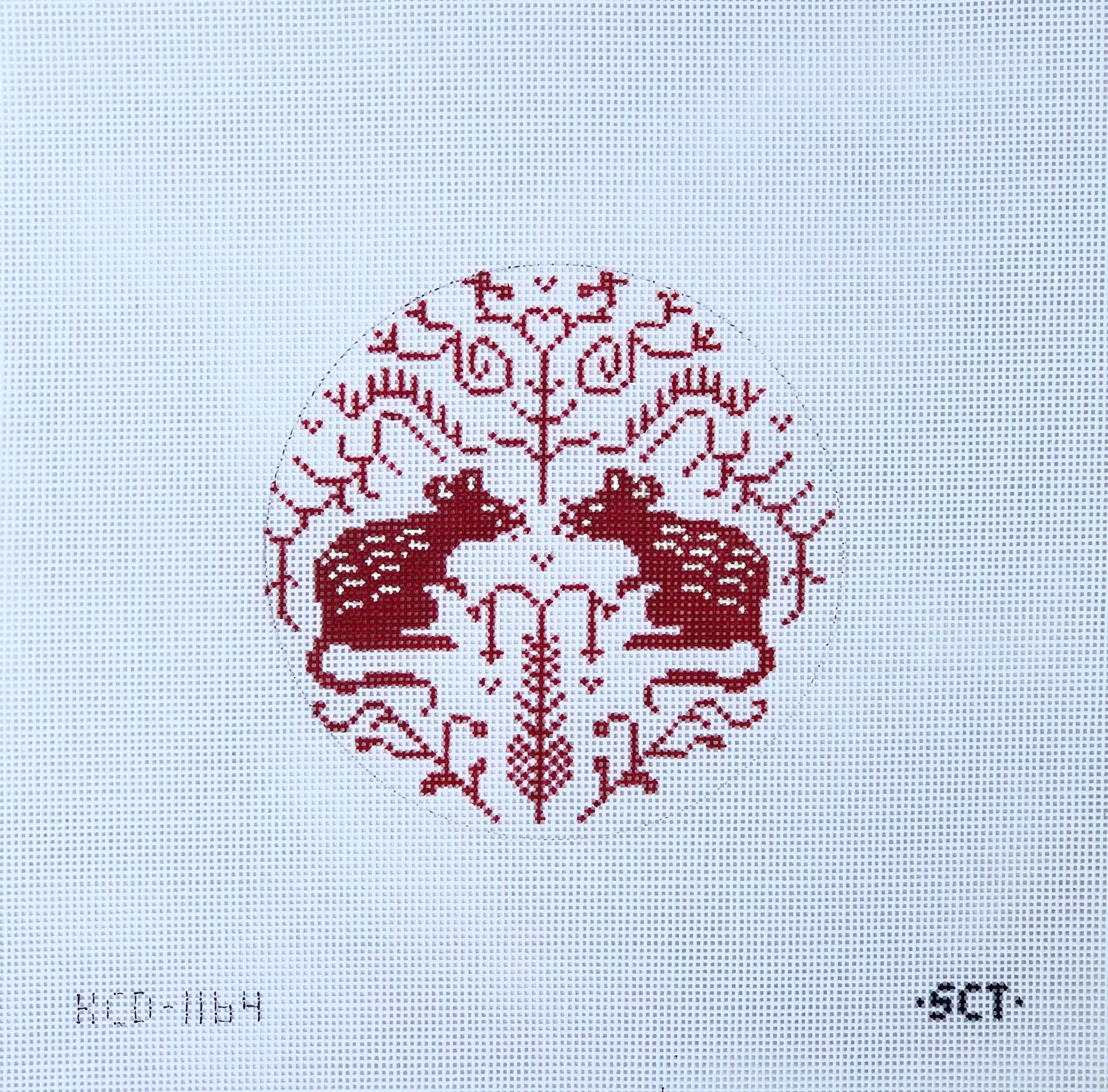 Woodland Mice Round Canvas - KC Needlepoint