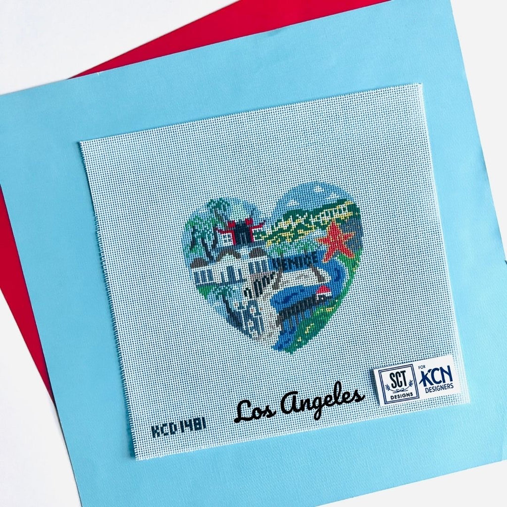 Los Angeles Heart Canvas - KC Needlepoint