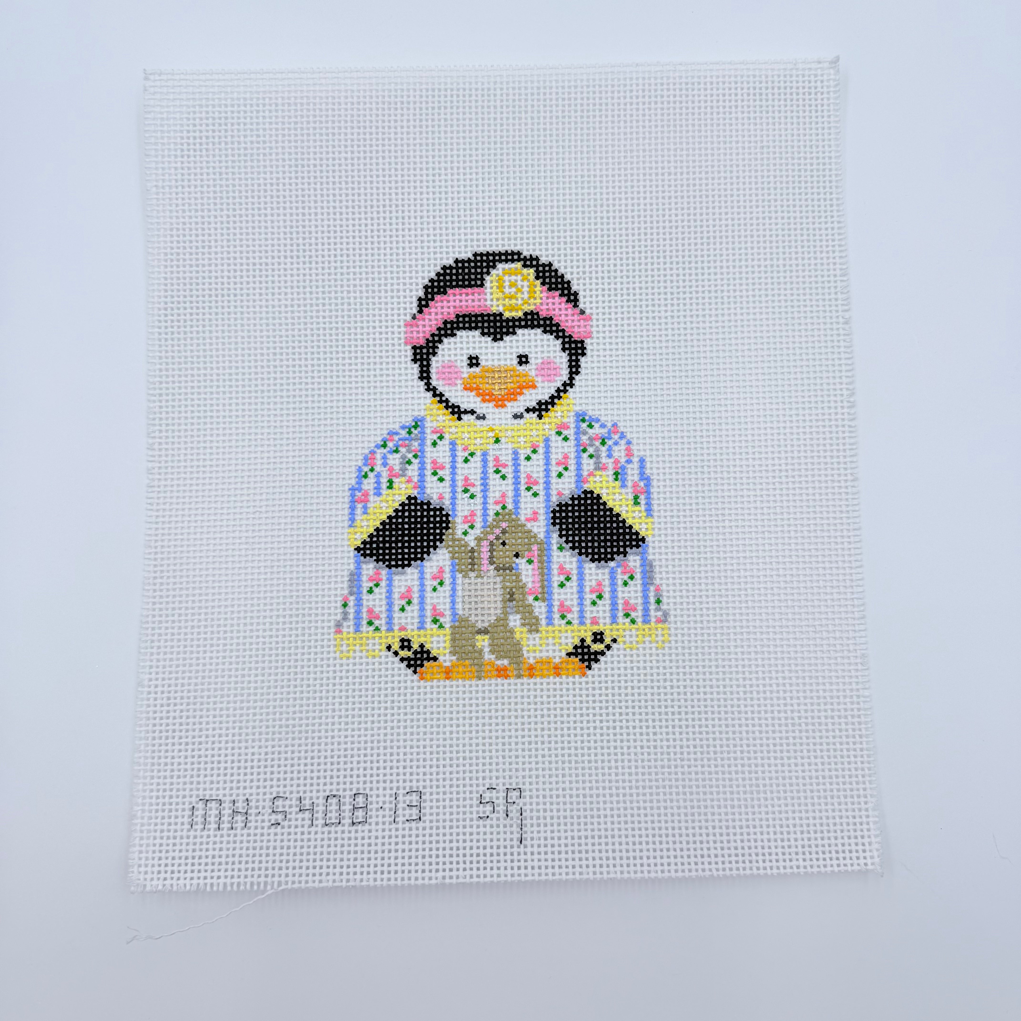 Penguin Girl in Nightie Canvas - KC Needlepoint