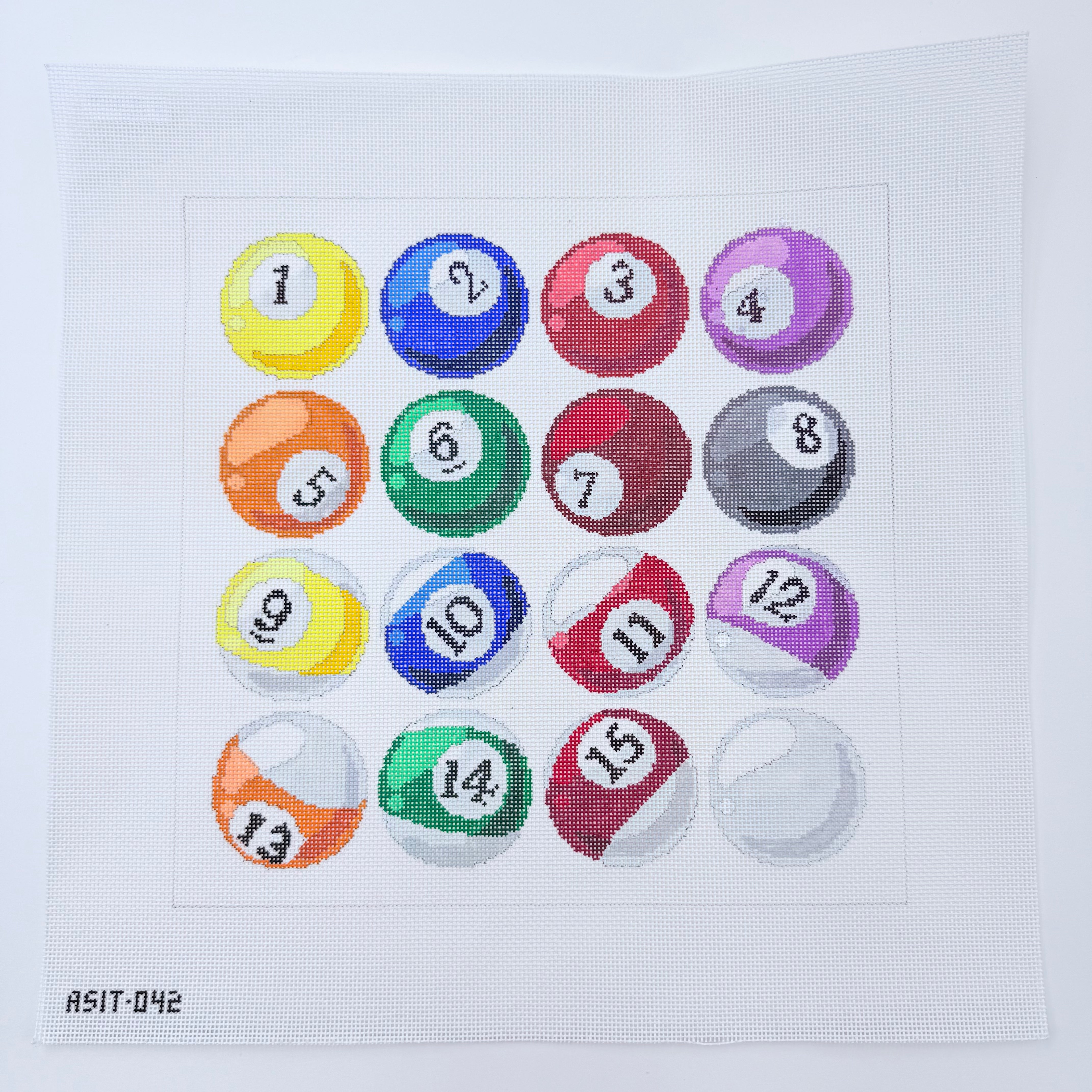 Billiard Balls Canvas - KC Needlepoint