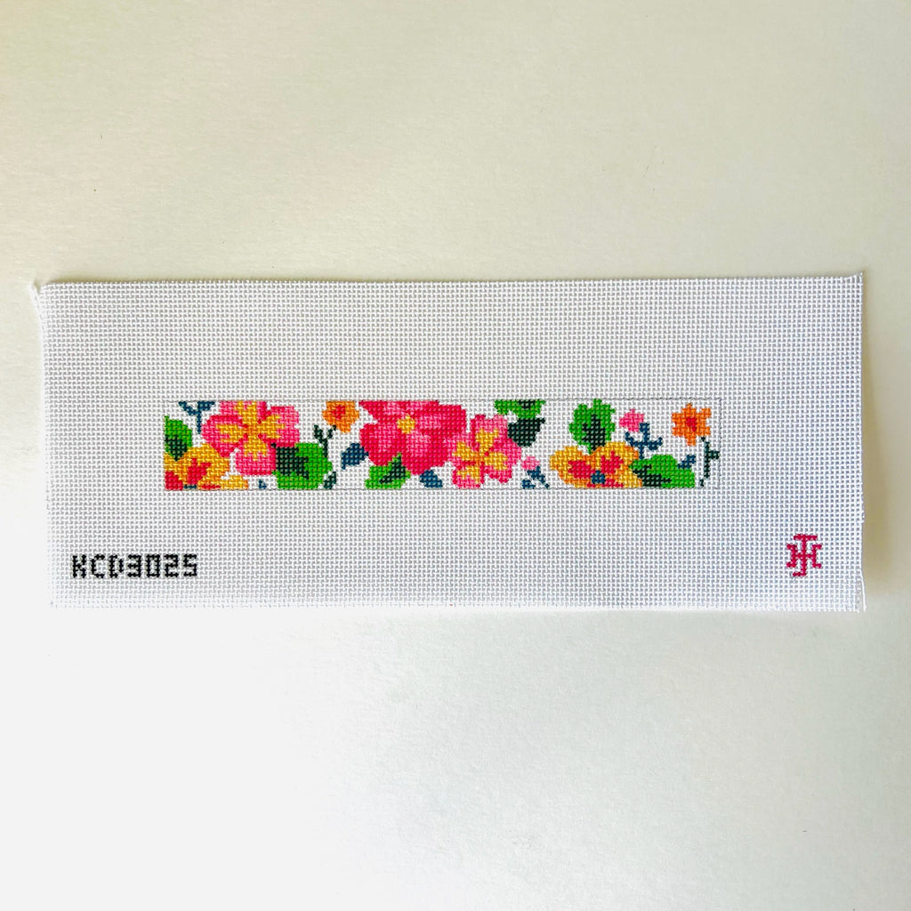 Floral Key Fob Canvas - KC Needlepoint