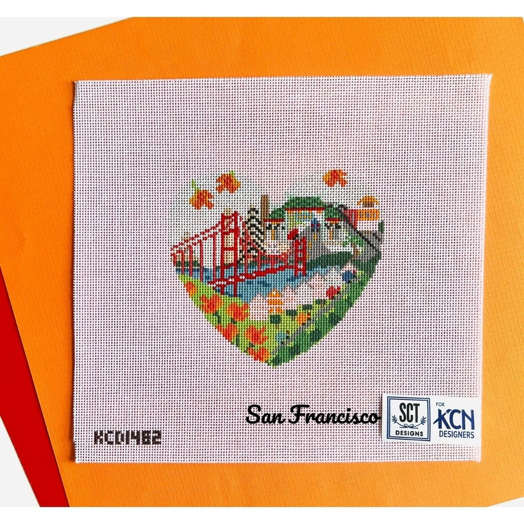 San Francisco Heart Canvas - KC Needlepoint