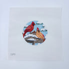 Two Cardinals Round Canvas - KC Needlepoint