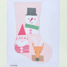 Santa, Reindeer, and Snowman Stocking Needlepoint Canvas - KC Needlepoint