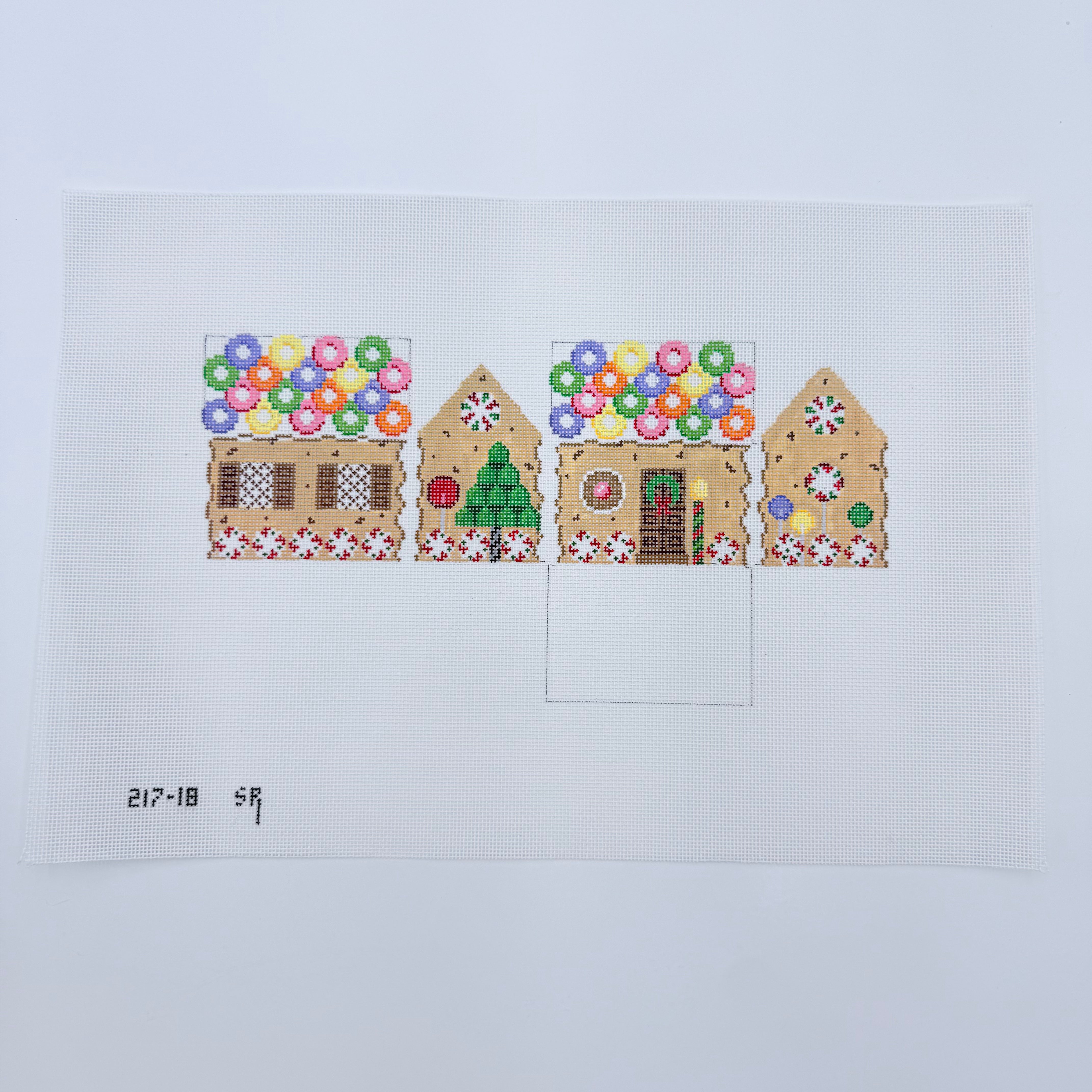 Chocolate Chip and Lifesavers Gingerbread House Canvas - KC Needlepoint