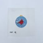 Puffed Cardinal Round Canvas - KC Needlepoint