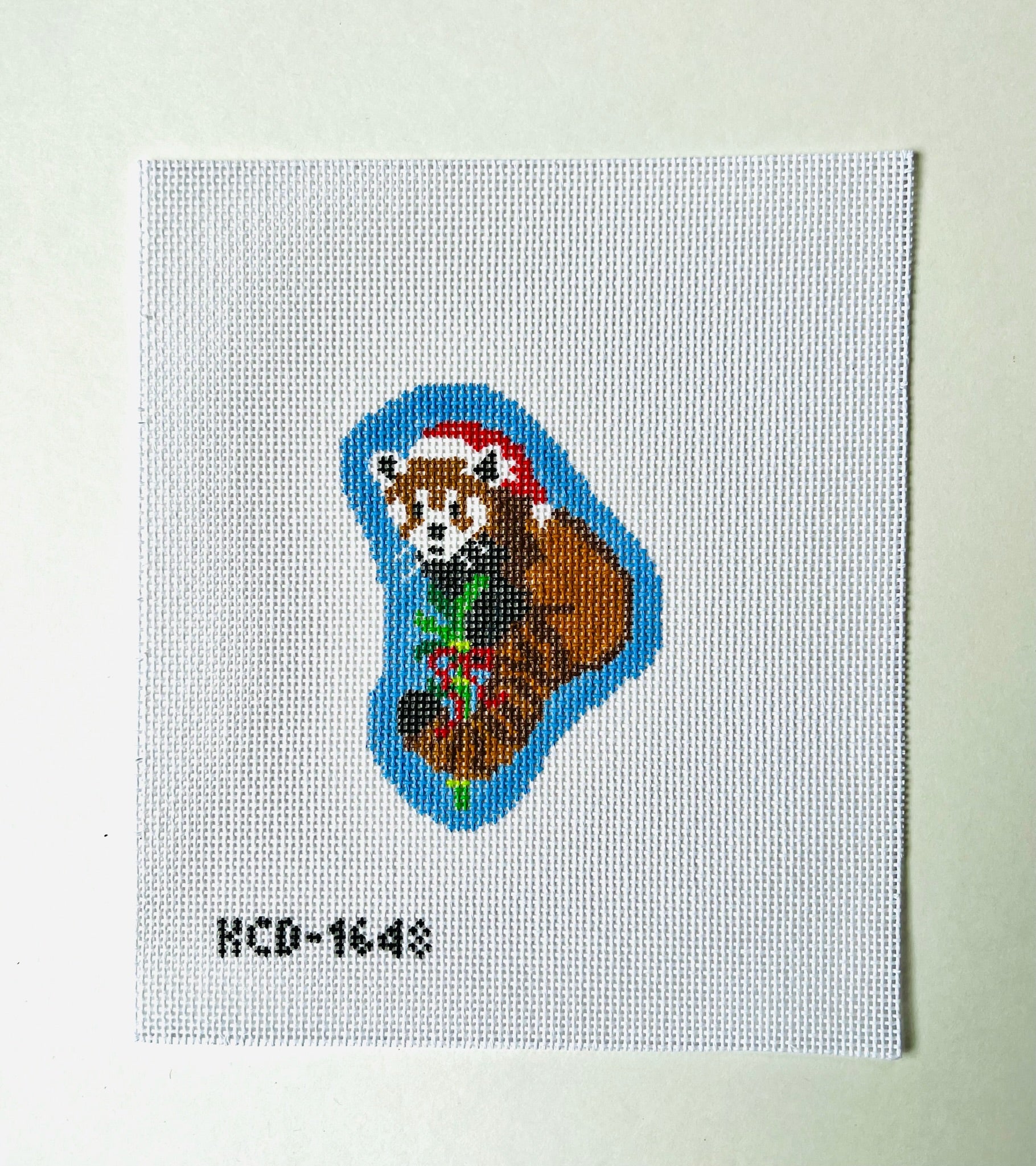 Holiday Red Panda Ornament Canvas - KC Needlepoint