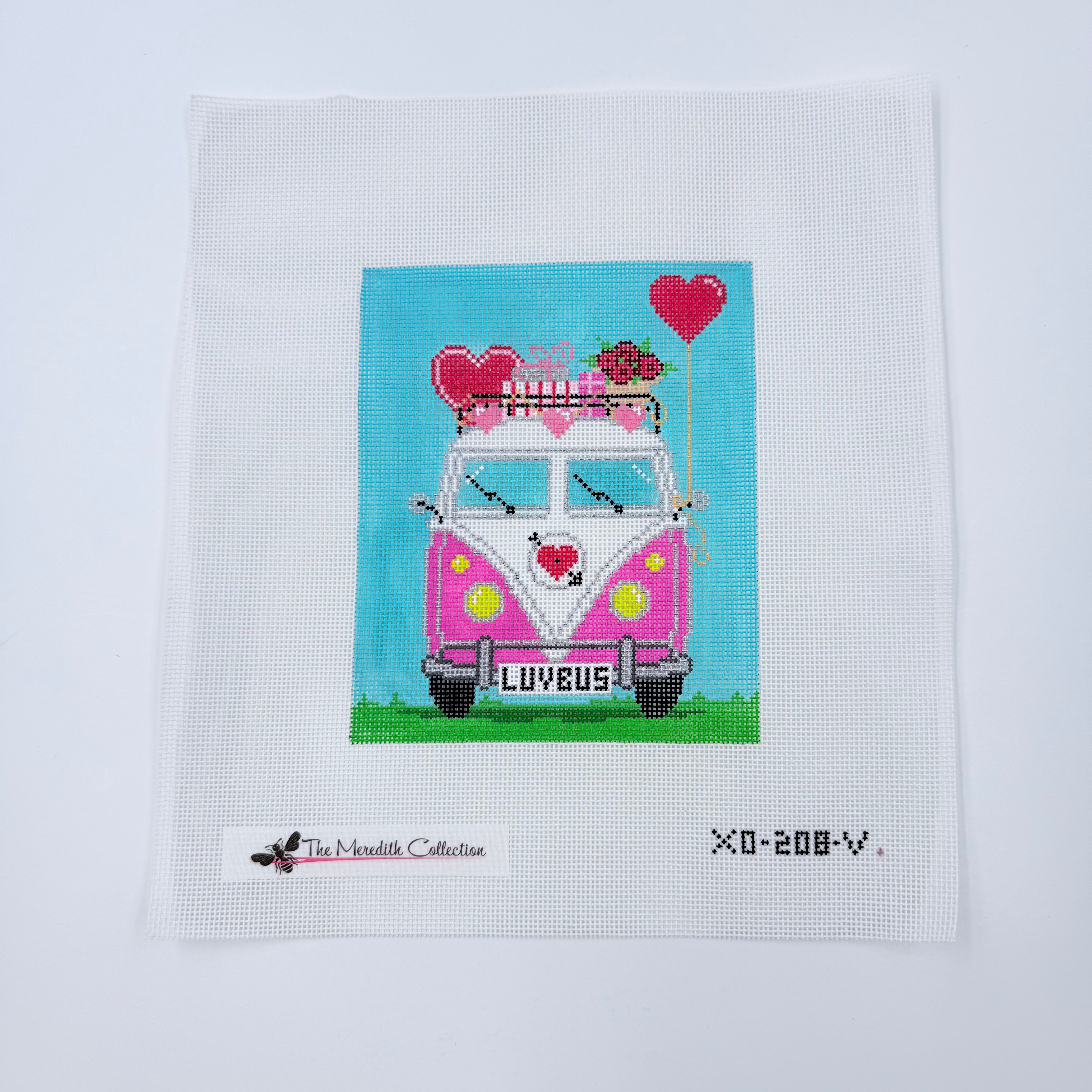 Micro Bus Valentine Canvas - KC Needlepoint