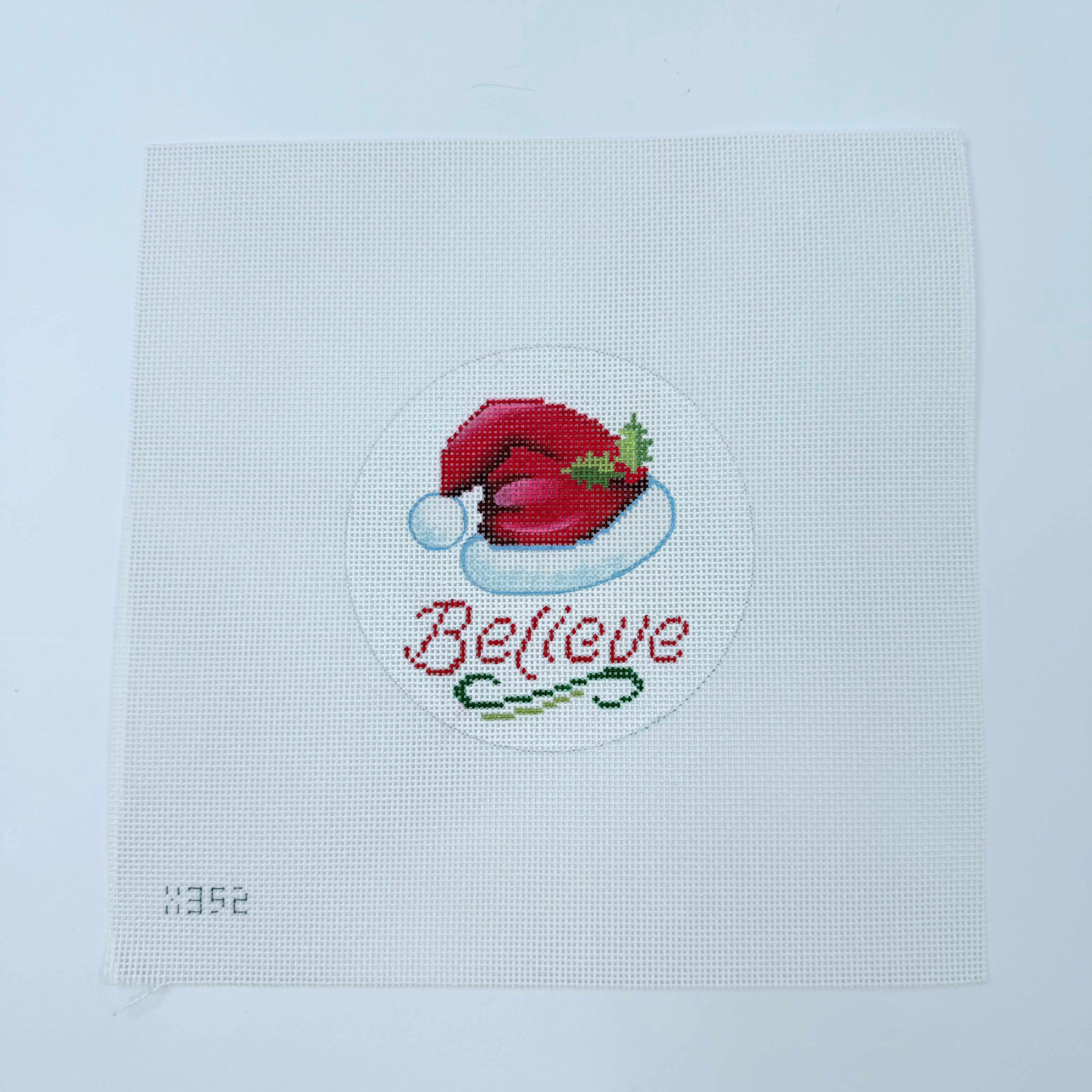 Believe Round Canvas - KC Needlepoint