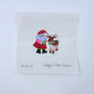 Santa Feeding Reindeer Round Canvas - KC Needlepoint