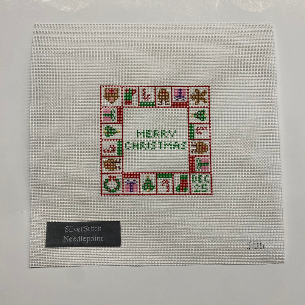 Mini Merry Christmas Canvas - KC Needlepoint