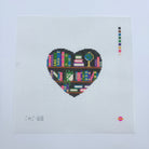 Bookish Heart Canvas - KC Needlepoint