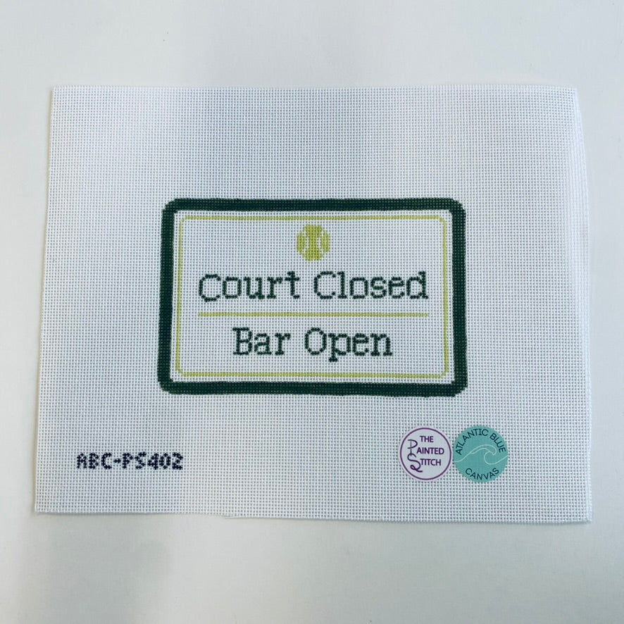 Court Closed Bar Open Tennis Canvas - KC Needlepoint