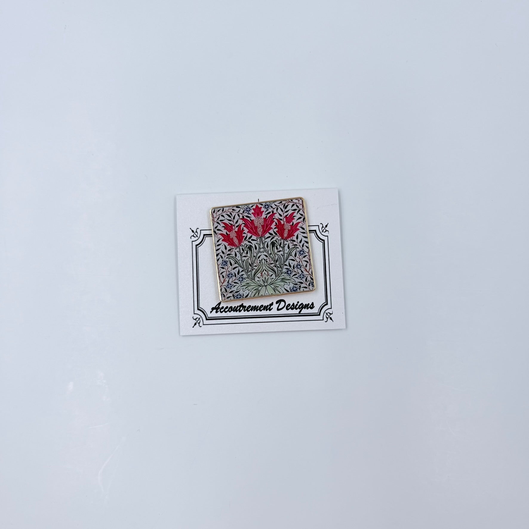 William Morris Red Tulips Needle Minder - KC Needlepoint