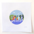 Butterfly Regatta Round Needlepoint Canvas - KC Needlepoint