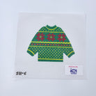 Green Poinsettia Pullover - KC Needlepoint