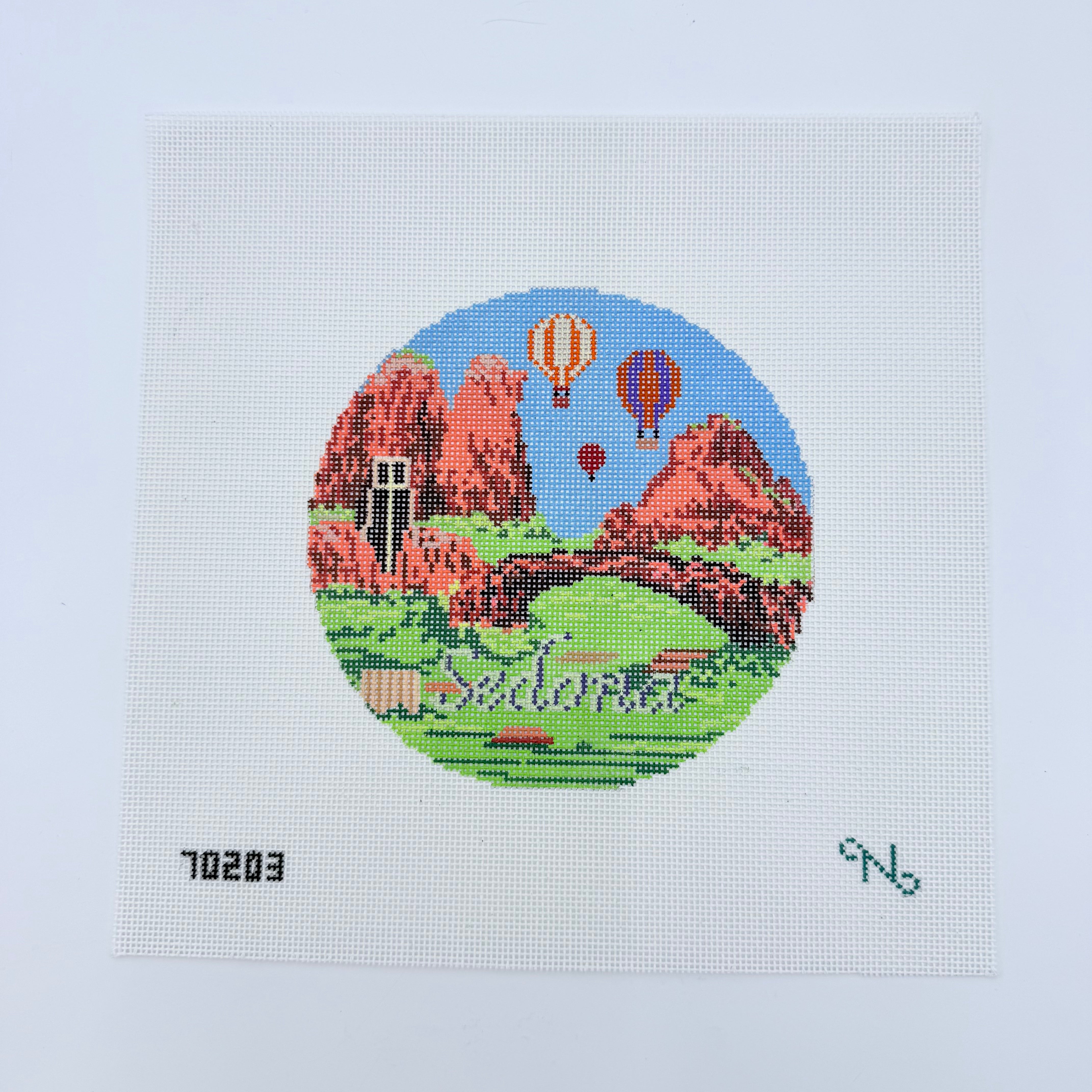 Sedona Travel Round Canvas - KC Needlepoint