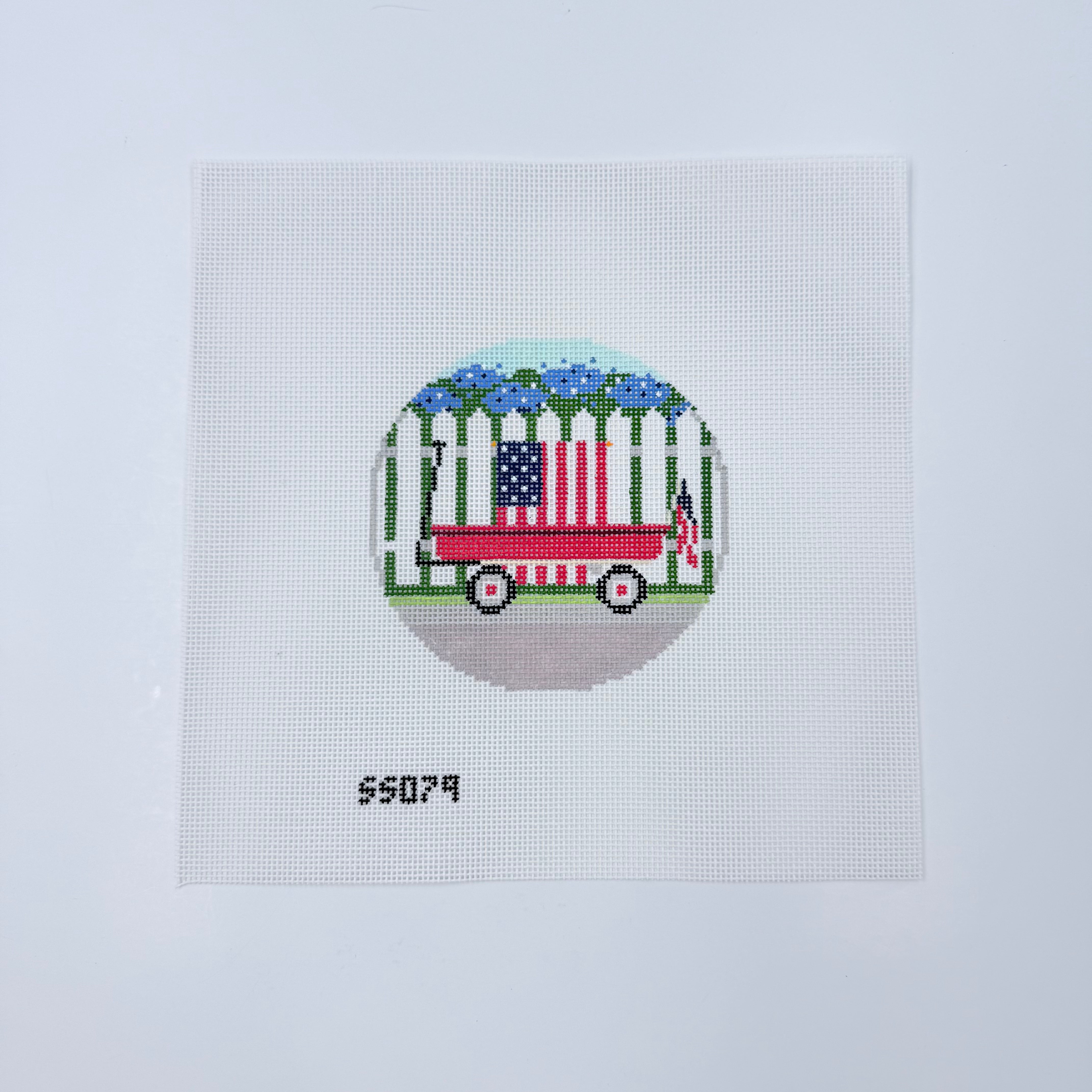 Patriotic Wagon Canvas - KC Needlepoint