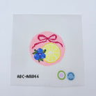 Lemon and Blueberry Bow Round Canvas - KC Needlepoint