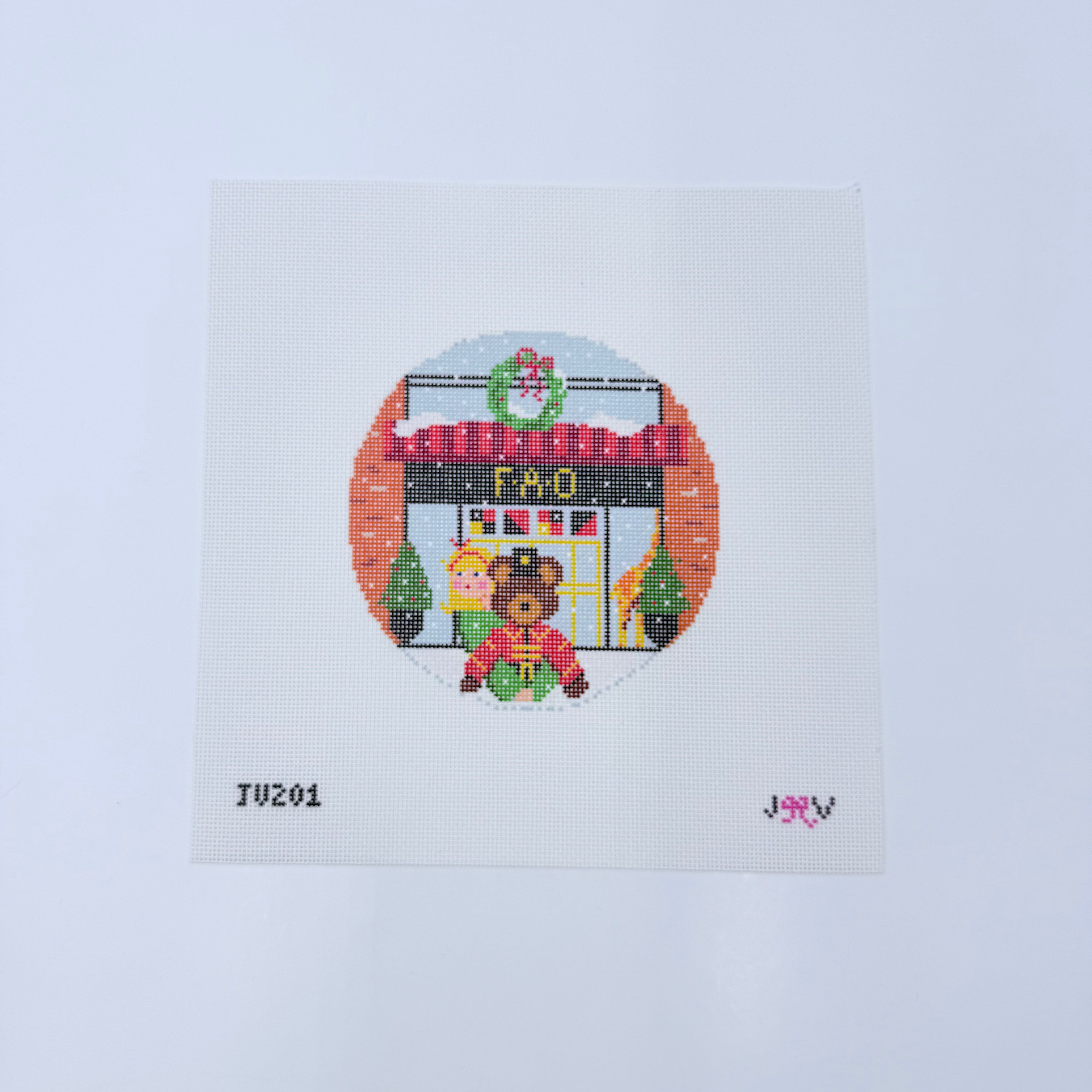 FAO Round Canvas - KC Needlepoint