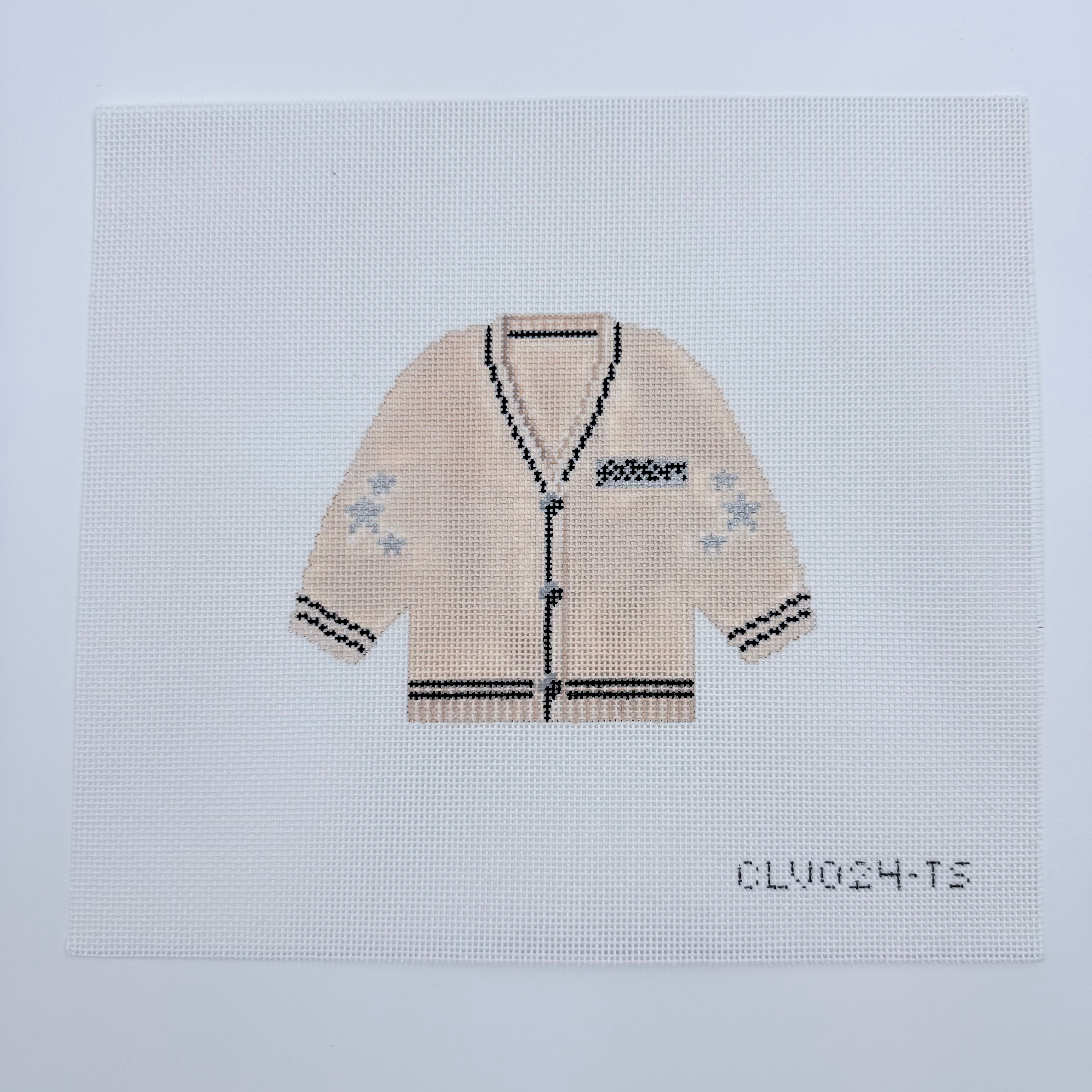 Folklore Cardigan Canvas - KC Needlepoint