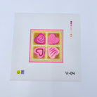 Pink Hearts Candy Box Canvas - KC Needlepoint