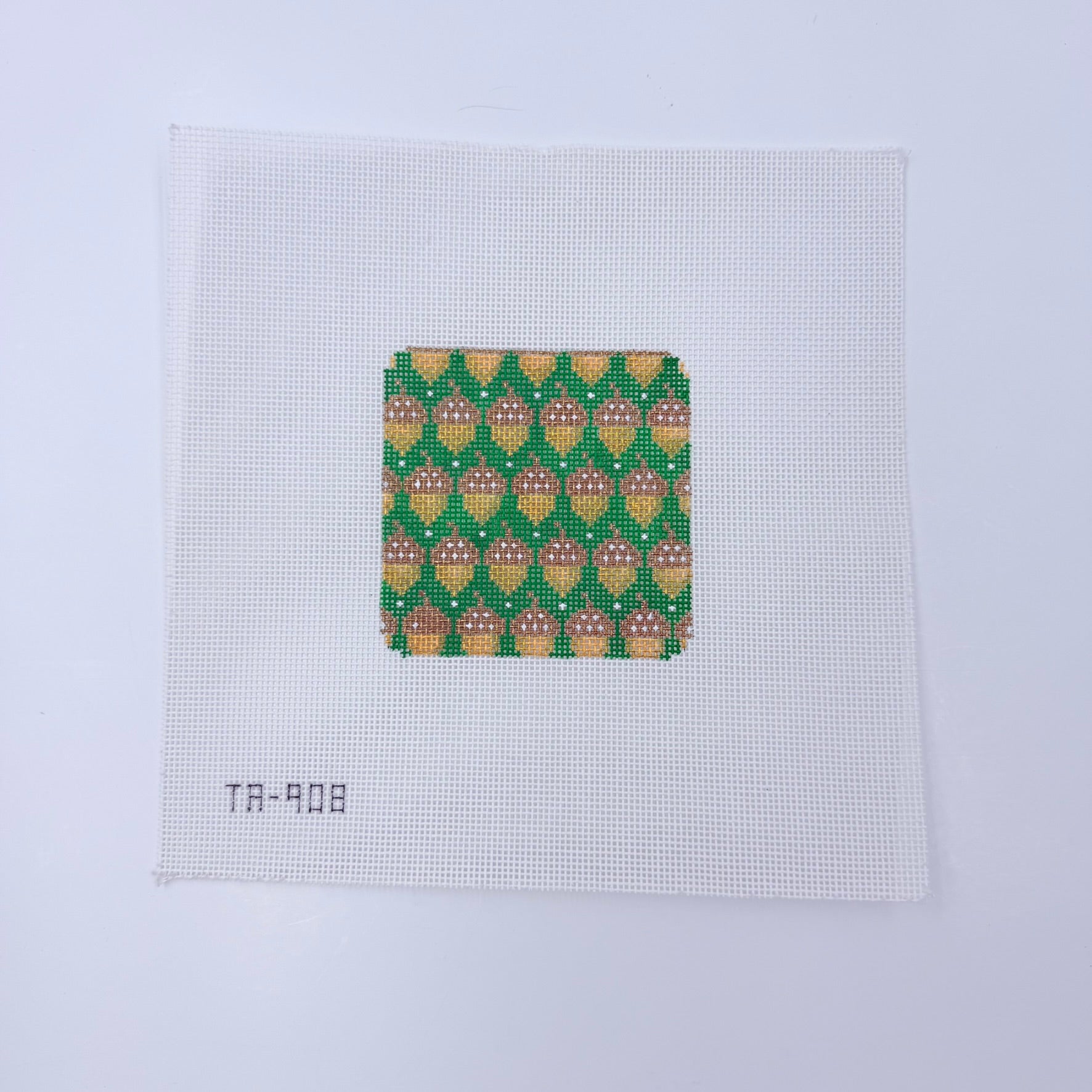Acorns on Green Canvas - KC Needlepoint