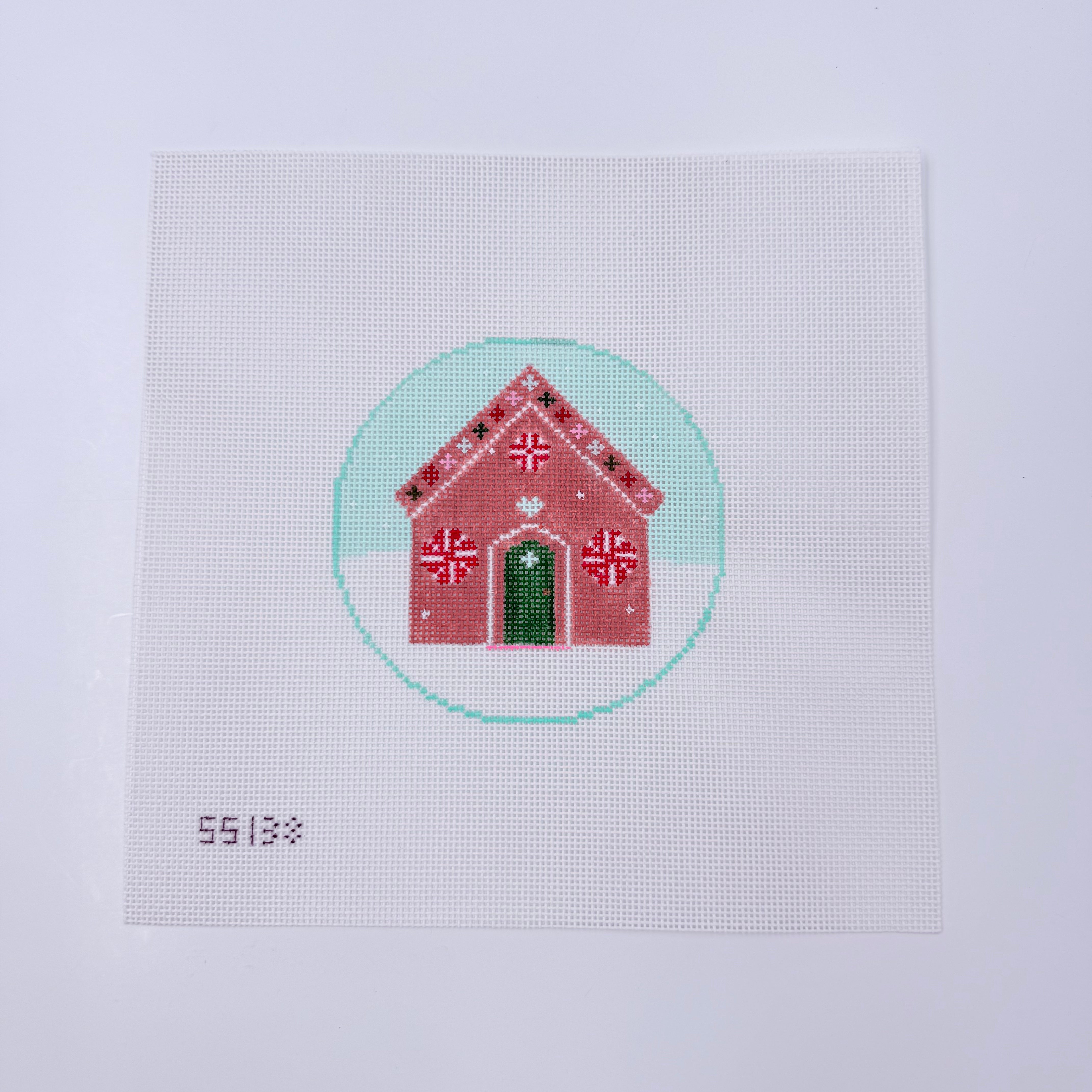 North Pole Gingerbread House Canvas - KC Needlepoint