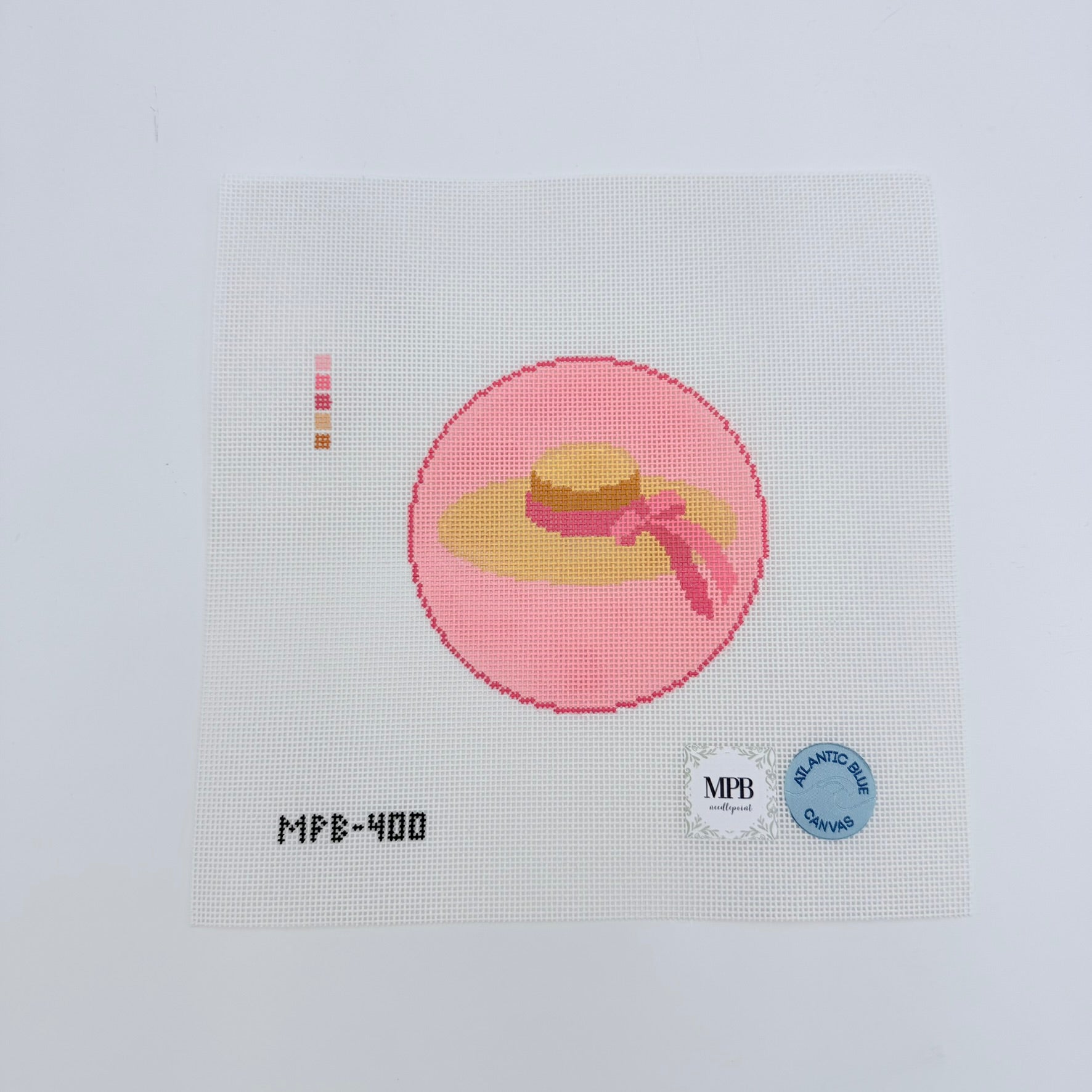 Pink Sunhat Canvas - KC Needlepoint
