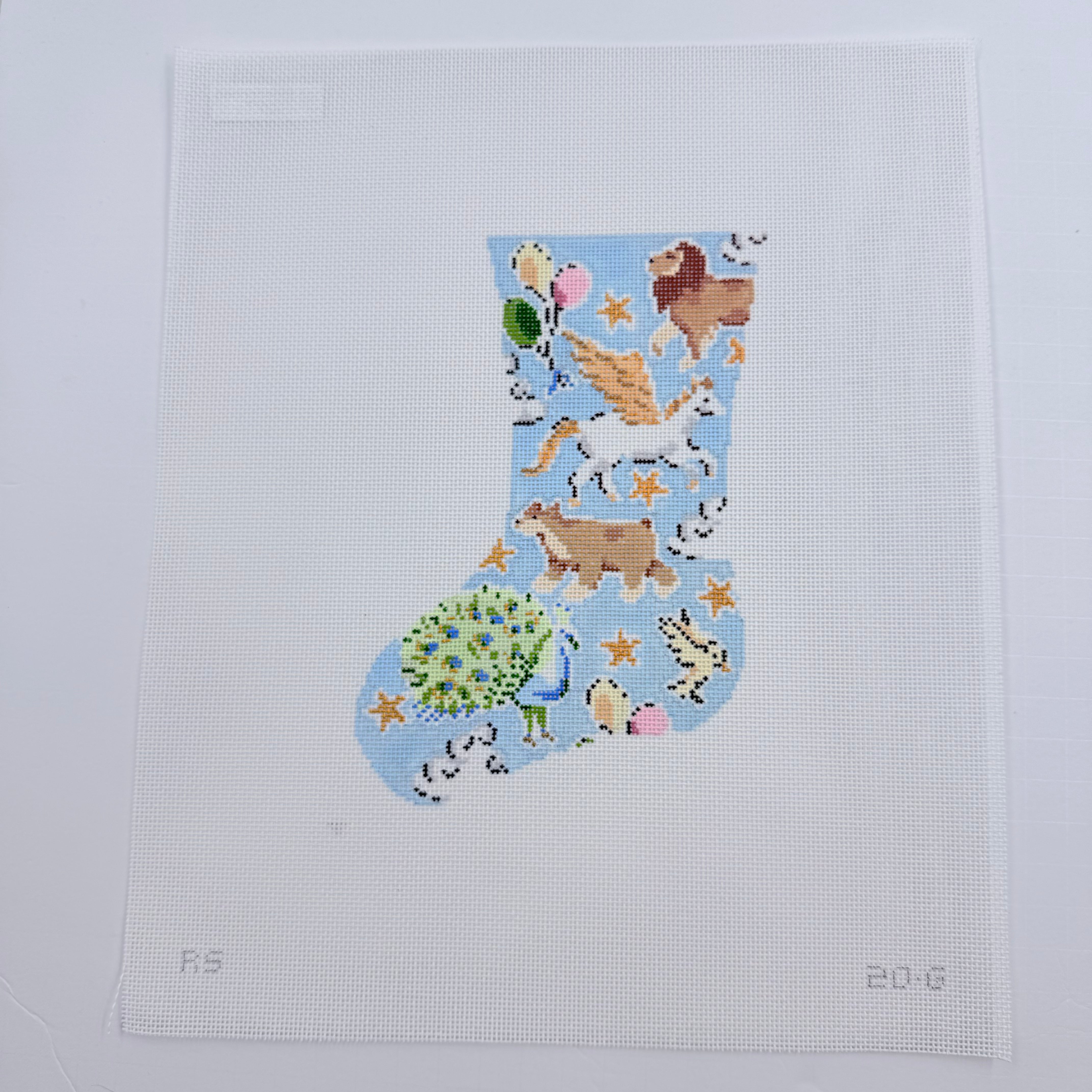 Celestial Menagerie Mini Sock Canvas - KC Needlepoint