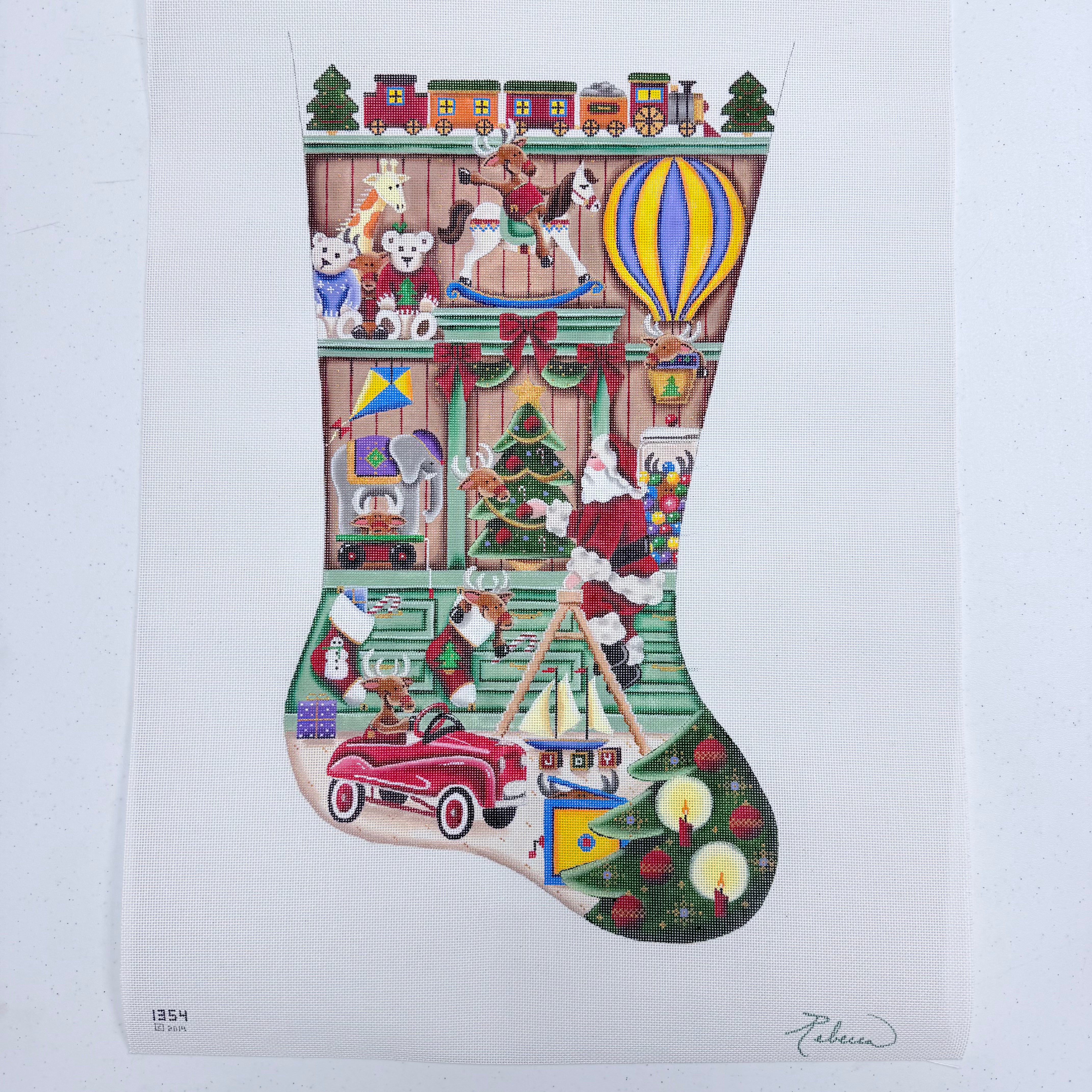 In the Toy Shop Stocking Canvas - KC Needlepoint
