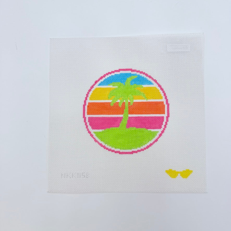 Summer Breeze Round Canvas - KC Needlepoint