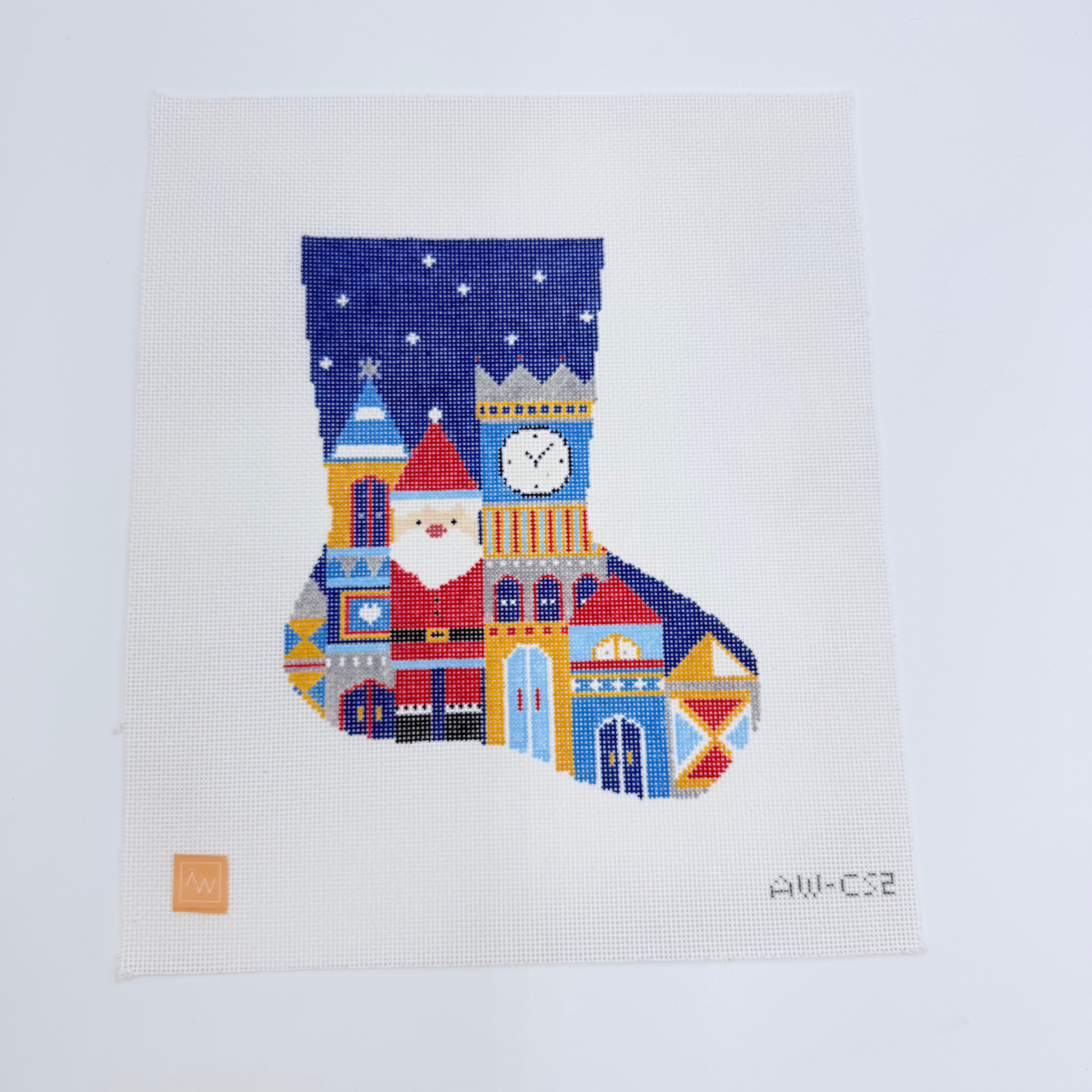 Santa's Castle Stocking Canvas - KC Needlepoint