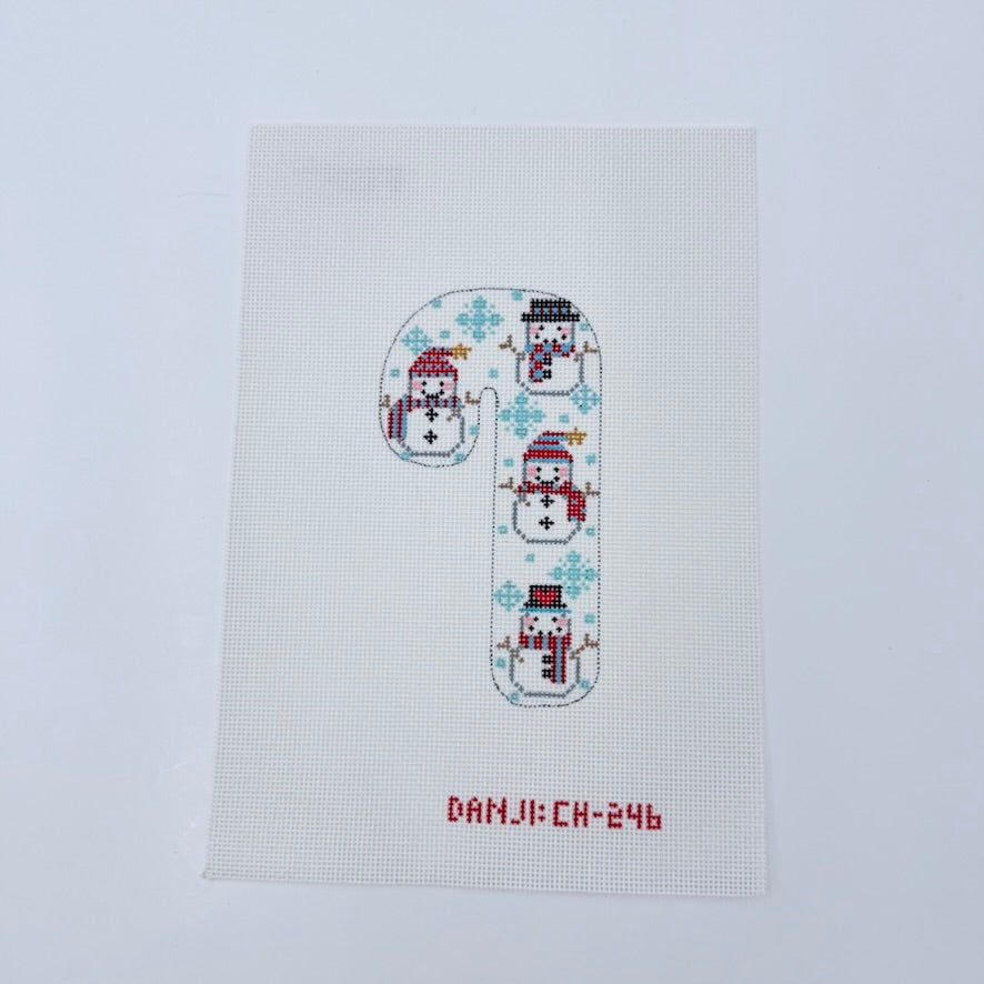 Snowmen Candy Cane Canvas - KC Needlepoint