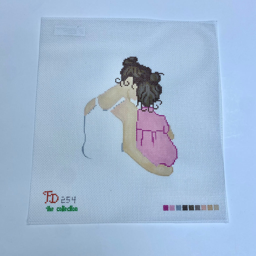 Mom with Daughter Canvas - KC Needlepoint