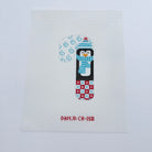 Blue Scarf Penguin Candy Cane Canvas - KC Needlepoint