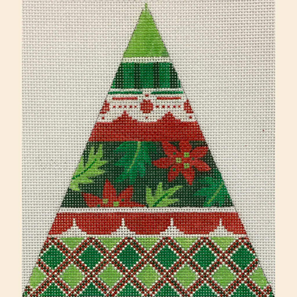 Small Christmas Pattern Tree Canvas - KC Needlepoint