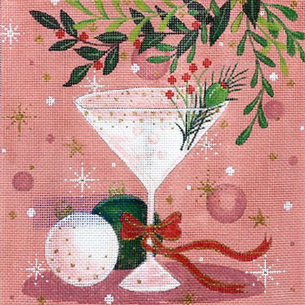 Christmas Martini Canvas - KC Needlepoint
