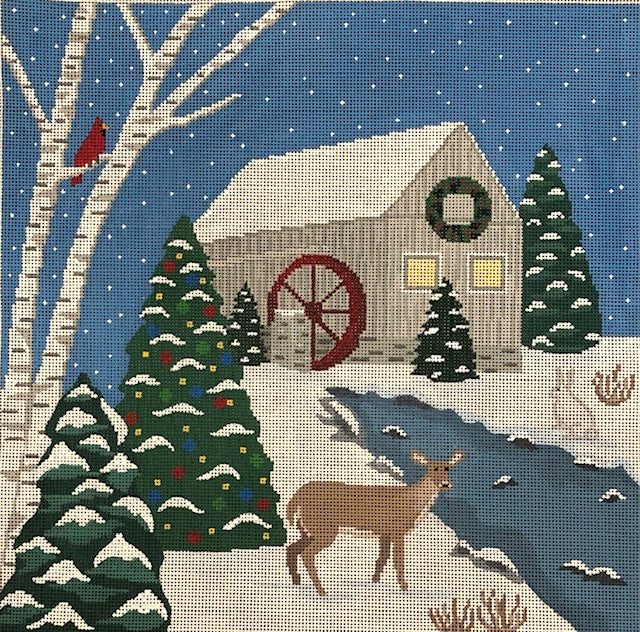 Winter Scene Canvas - KC Needlepoint
